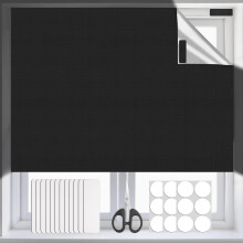 Portable Blackout Blinds 300x145cm, Temporary 100% Blackout Material, Easy to Stick On No Drill Blinds Blackout Curtains for Bedroom, Nursery, Loft,