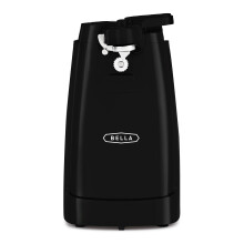BELLA Electric Can Opener and Knife Sharpener, Multifunctional Jar and Bottle Opener with Removable Cutting Lever and Cord Storage, Stainless Steel