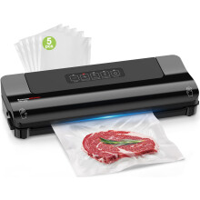 Bonsenkitchen Vacuum Sealer, Fast-Compact Vacuum Sealer Machine, High-Speed Continuous Working, Multi-Functional Food Vacuum Sealer with Vacuum Bags &