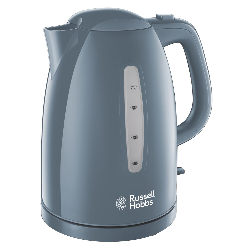 Russell Hobbs Textures Electric 1.7L Cordless Kettle (Fast Boil 3KW, Grey premium plastic, matt & high gloss finish, Removable washable anti-scale-image-OPC-PMXTVKN-NEW