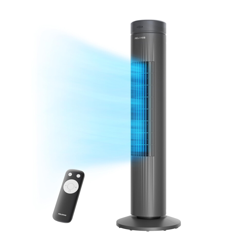 Pelonis 30-Inch Advanced Bladeless Tower Fan With Remote Control, 3 Adjustable Speeds, Ultra-Quiet Cooling, 7-Hour Programmable Timer - Perfect For