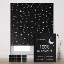 Valquid Blackout Blind, 200?145cm Temporary Blackout Blinds Stick on Window, Portable Blackout Blind with 10 Pairs Velcro ? Blackout Curtains for