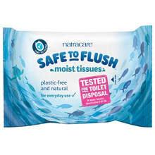 (16 Pack) Natracare Safe to Flush Moist Tissues 30 Wipes