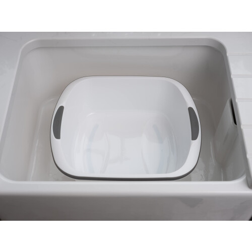 Addis Addis Premium Soft Grip Large Rectangular Washing Up Bowl, 9.5 litre, White and Grey 1