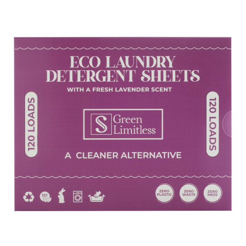 Green Limitless Eco Laundry Detergent 120 Sheets (Loads) with A Lavender Scent