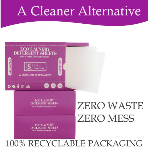 Green Limitless Eco Laundry Detergent 120 Sheets (Loads) with A Lavender Scent 1