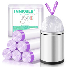 INNKGLE Bin Bags 30-50L Bin Liners White Drawstring Biodegradable Trash Bags with Fresh Scent,No-Tear Feature, Durable & Leak-Proof Waste Bags,