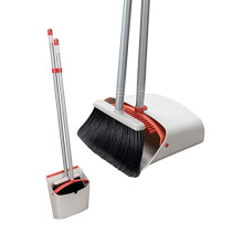 Jekayla Long Handled Dustpan and Brush, Broom and Dustpan Set, Household Dust pan Combo with 54 Inch Handle for Indoor Outdoor Household Cleaning and