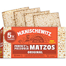 Manischewitz Passover Matzo (5x454g Boxes) The Original Manischewitz Passover Matzah | Two Ingredients only - Flour and Water - 18 Min Matzo |
