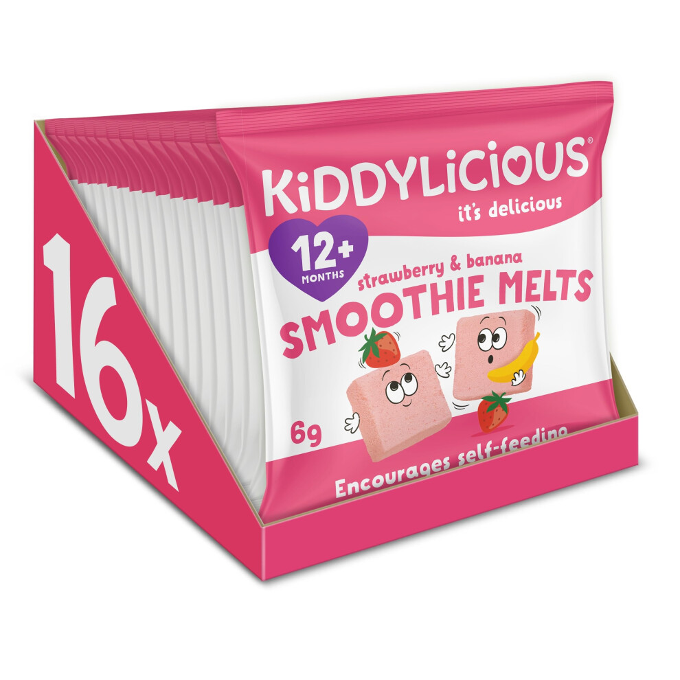 Kiddylicious Strawberry And Banana Smoothie Melts, 16 X 6G