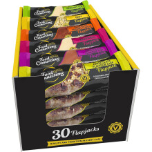 Food Connections Luxury Mix Flapjack Bars (Box of 30x 100g Bars) - Individually Wrapped Flapjacks Multipack of 30 in 6x Flavours: Bakewell, Chocolate