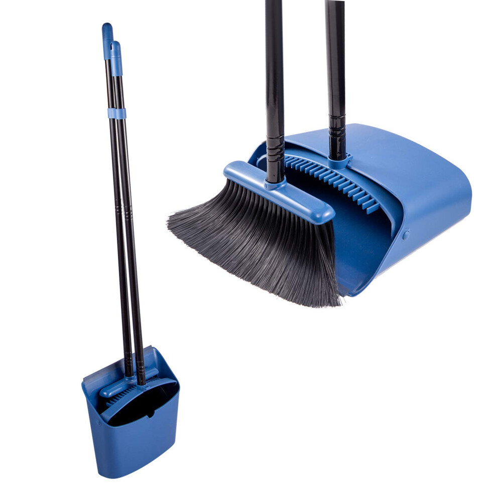 Jekayla Long Handled Dustpan And Brush, Broom And Dustpan Set, Household Dust Pan Combo With 54 Inch Handle For Indoor Outdoor Household Cleaning And