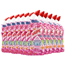 Harpic Active Fresh Toilet Cleaning Gel, Pink Blossom, Pack 12 x 750 ml, Infused with Essential Oils, Kills 99.9% of Bacteria, Toilet Cleaner