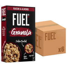FUEL10K Raisin & Almond Chunky Granola, Protein Boosted & High in Fibre, 400 g (Pack of 6)