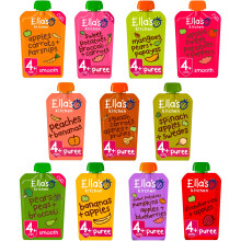 Ella's Kitchen Organic Stage 1 Mixed Variety Pack, Weaning 4+ Months Baby Food - Pack of 11 x 120g Pouches