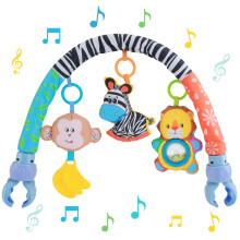 syid Baby Arch Toy Pram - Clip on Cot Activity Bar Musical Sensory Suspension Crib Arch Toy with Rattle Babies Travel Play Arch Pram