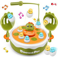 nicknack Dinosaur Operation Board Games, 4 in 1 Magnetic Fishing Game for Kids, Musical Fishing Toy Interactive Tabletop Family Board Games Toddler
