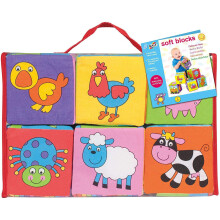 Galt Soft Blocks - Fun Design Baby Sensory Toys - Foam Filled, Machine Washable Soft Play Building Blocks - For Early Years Development, Motor Skills