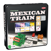 Tactic - 54005 - Mexican Train - 91 Dominoes - 8 Players - Metal Box (assorted) for 7 years +, Einfarbig