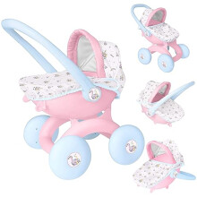 BabyBoo 4-IN-1 My First Pram | Baby Doll Pushchair & Stroller Toy for Toddlers | Interchangeable Pram with Carry Cot & Pushchair | Perfect Role Play