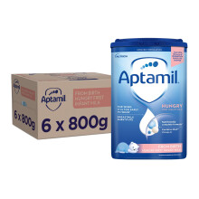 Aptamil Hungry Baby Milk Powder Formula, from Birth, 800g (Pack of 6)