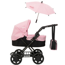 Joie Junior Classic Pram & Parasol | Includes Matching Changing Bag & Adjustable Hood | Under Seat Storage | Kids Toy Travel System Pushchair Buggy