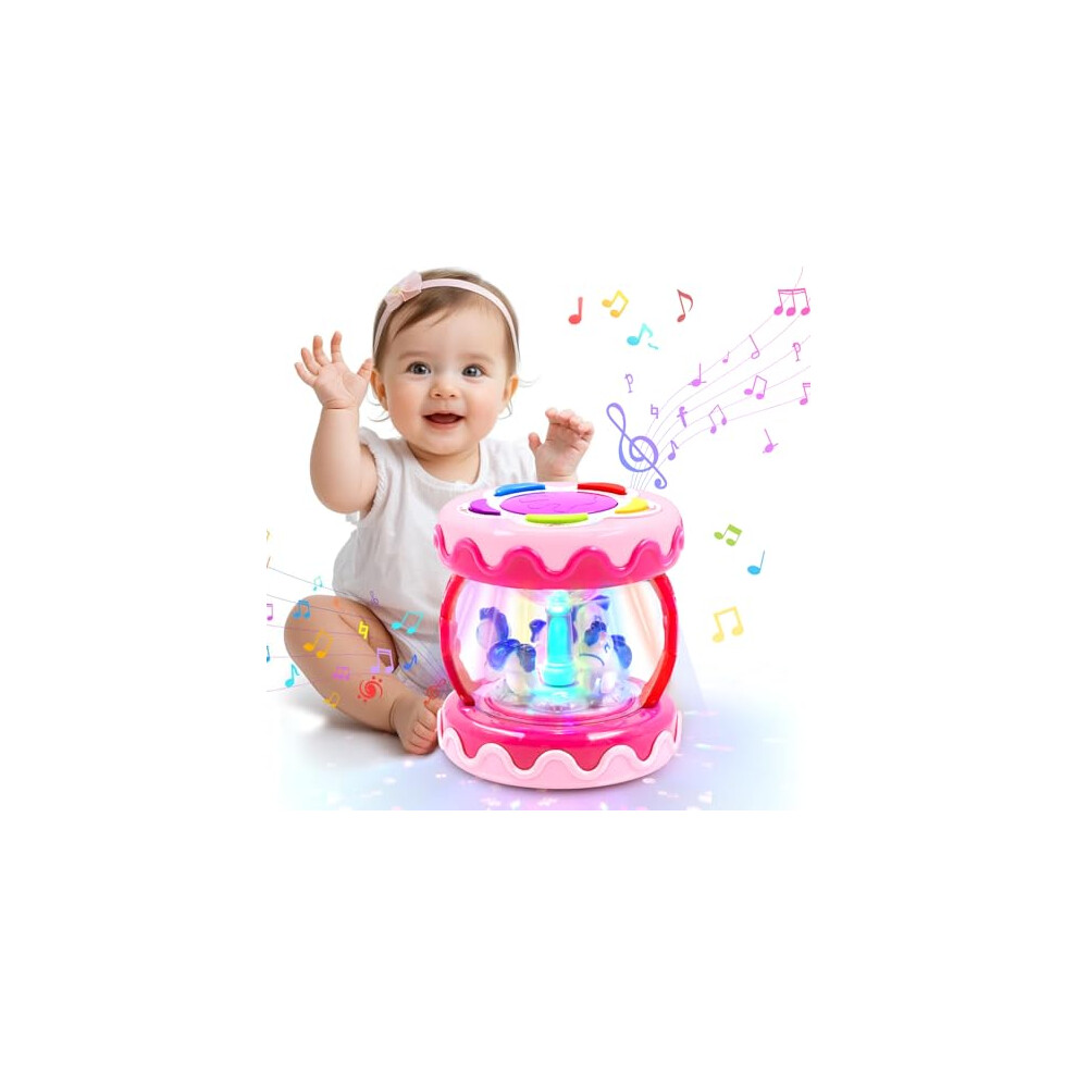 Photos - Other Toys Toys for 1 Year Old Girls Gifts, Unicorn Carousel Rotating Projector Light Up Baby Girl Gift for 1 2 Year Old with Music, Ea