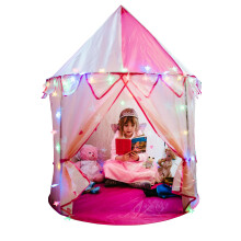 Princess Play Tent; Multi-Coloured Star Lights & Toy Rainbow Frog. Compact Size 105cm wide Pop up Tent for Kids. Princess Toys Playhouse Toys for 3 4