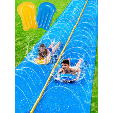Sloosh Huge Water Slide, 30ft x 6ft/914.4 * 182.8cm Heavy Duty Lawn Water Slide with Built-in Sprinkler and 2 Slip Inflatable Boards for party in