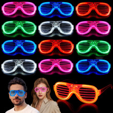 Mikulala 12Pcs LED Glasses Party Supplies Party Glasses 5 Colour Light up Glasses for Birthday Christmas Concert Light Up Toys Glow in the Dark Neon