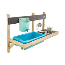 TP Toys, Early Fun Mud Kitchen Playhouse Accessory, Bolt on Mud Kitchen Attachement for a Playhouse, Includes Water Butt, Splash Tub, Pans, Mixing