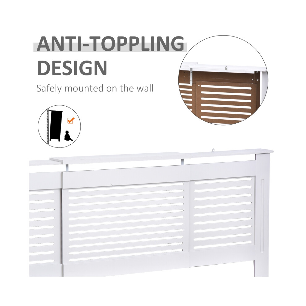 MDF Radiator Cover with Shelving HOMCOM Extendable White Cabinet .5L x 20.5W x 82.5H cm-image-OPC-PMXV7FM-NEW