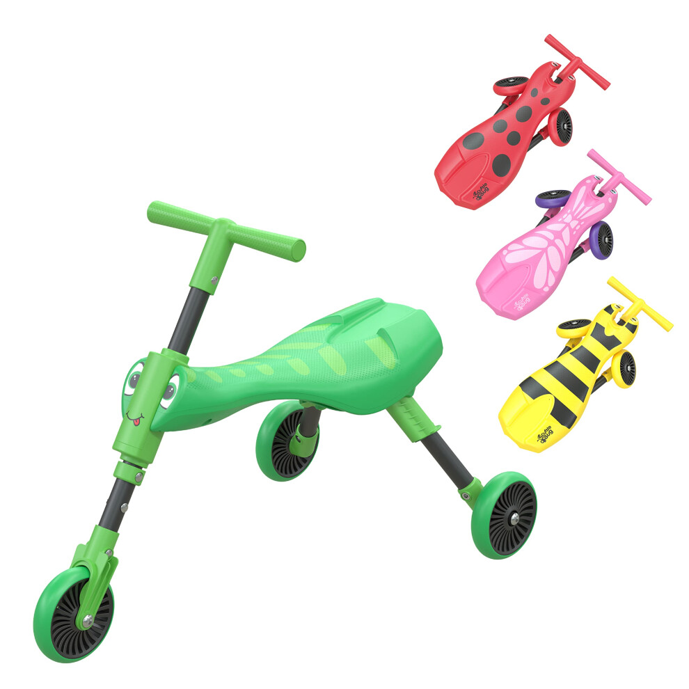 Scuttlebug 3-Wheel Foldable Ride-On Tricycle for 1+ Year Old Boys and Girls, Grasshopper Trike, Antennae Handlebar, Develop Your Toddler?s Balance and-image-OPC-PMXV7GJ-NEW