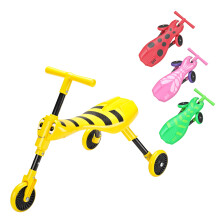 Scuttlebug 3-Wheel Foldable Ride-On Tricycle for 1+ Year Old, Bumblebee Trike, Antennae Handlebar, Develop Toddler?s Balance and Motor Skills, No