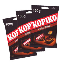 Coffee Candy Sweets Bundle Containing 3 Packs of Kopiko Coffee Candy Hard Candy 100g x 3