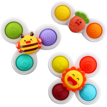 Yumuwind Suction Cup Spinner Toys, Spinners for Babies with Silicone Bubbles Kids for Bath and Window, Baby Sensory Spinner Toy Release Anxiety Travel