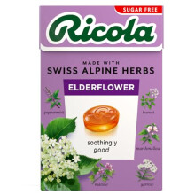 Ricola Elderflower Sugar Free Swiss Herbal Sweets, Herb Drops, Sweet Box 45g - Pack of 10 Boxes