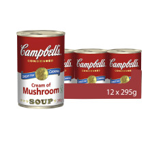 Campbells Condensed Soup, Cream of Mushroom Soup, Tinned, 12 Pack