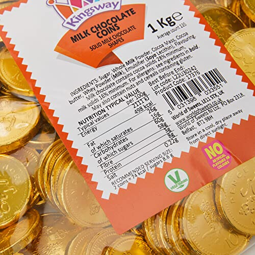 Milk Chocolate Coins - 1kg bag Approx 135 1