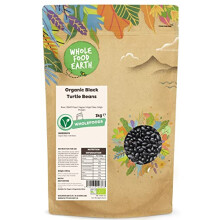Wholefood Earth Organic Black Turtle Beans 3kg Raw | GMO Free | Vegan | High Fibre | High Protein | Certified Organic