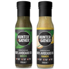 Hunter & Gather Keto Ranch & Greek Salad Dressings 2 x 250ml | Seed Oil Free | Made with 100% Pure Avocado Oil and Herbs | Keto, Low Carb, Paleo,