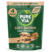 Pure Via Baker?s Secret Soft Brown Sugar Alternative - Keto and Vegan Friendly Sweetener for Baking - 300G (Pack of 4)