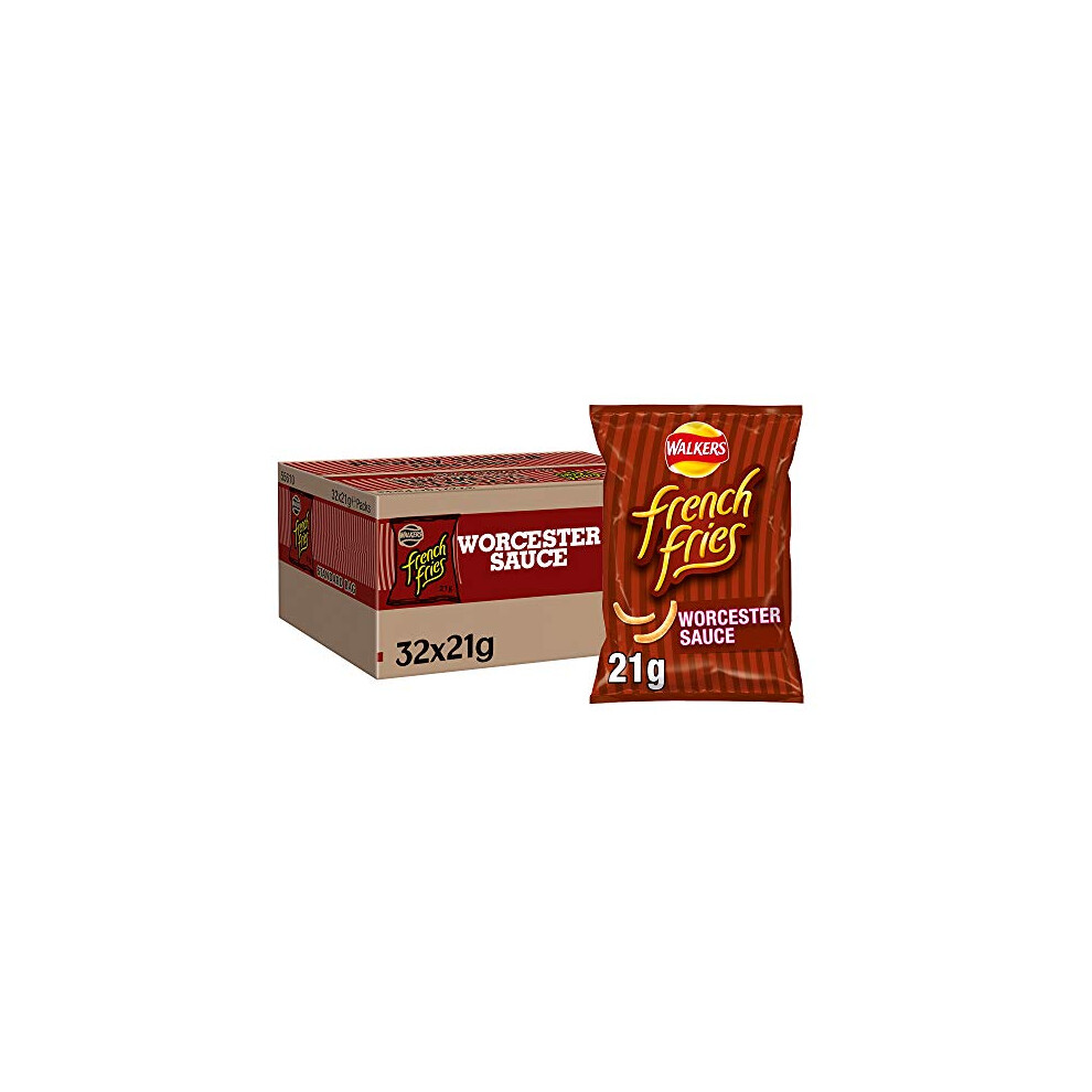 Walkers Crisps French Fries Worcester Sauce Snacks, 21G (Case Of 32)