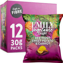 EMILY Veg Crisps Rainbow Roots | All Natural Vegetable Crisps | No Added Sugar, High Fibre | Gluten-Free, Vegan Friendly | Perfect for Snacking &