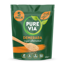 Pure Via Demerara Sugar Alternative with Erythritol and Stevia, vegan & keto friendly ? 5 x 200g