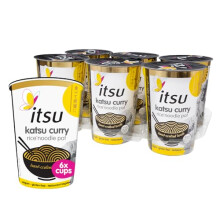 itsu Katsu Flavour Rice Noodles | Instant Noodle Cups | Pack of 6 | Authentic Japanese Flavour | Gluten-Free | Low-Calorie, Quick-to-Make Snack