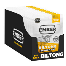 Ember Snacks: Biltong Beef Jerky Original Flavour (15 x 50g) - Protein Keto Snacks - On The Go Snack - From British and Irish Meat - Packaging may