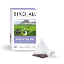 Birchall Tea Bags, Virunga Earl Grey Tea, Afternoon Black Tea Bursting with Full Flavour, Perfect Vegan Gifts, 80 Plant-Based Prism Tea Bags