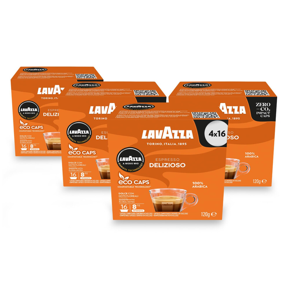 Lavazza A Modo Mio Delizioso Coffee Capsules (4 Packs Of 16)