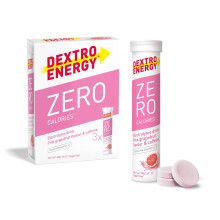 Dextro Energy Zero Calories Pink Grapefruit | Recovery and Hydration Electrolyte Drink | Zero Effervescent Tablets | with Caffeine I Vegan, 3 x 20